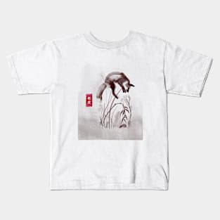 Asian Fox Painting Kids T-Shirt